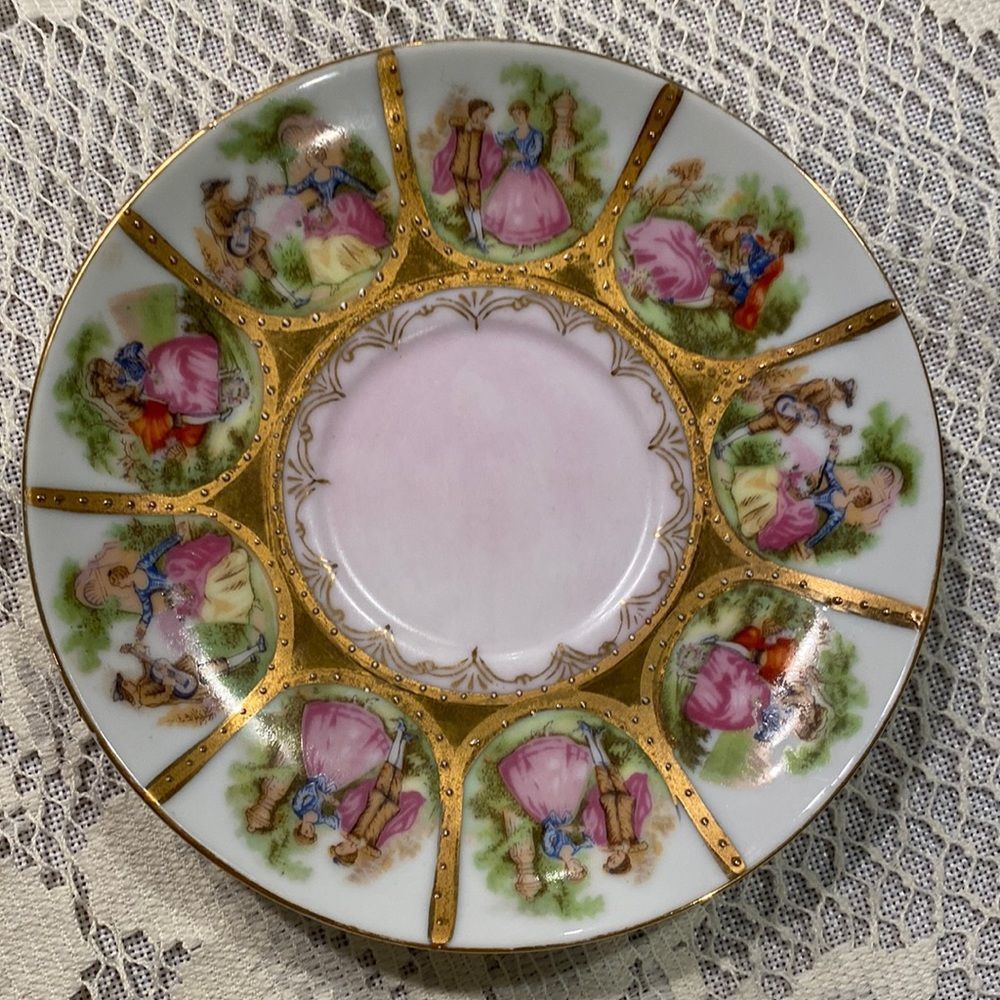 JK Designs Bavaria Pink and Gold Saucer